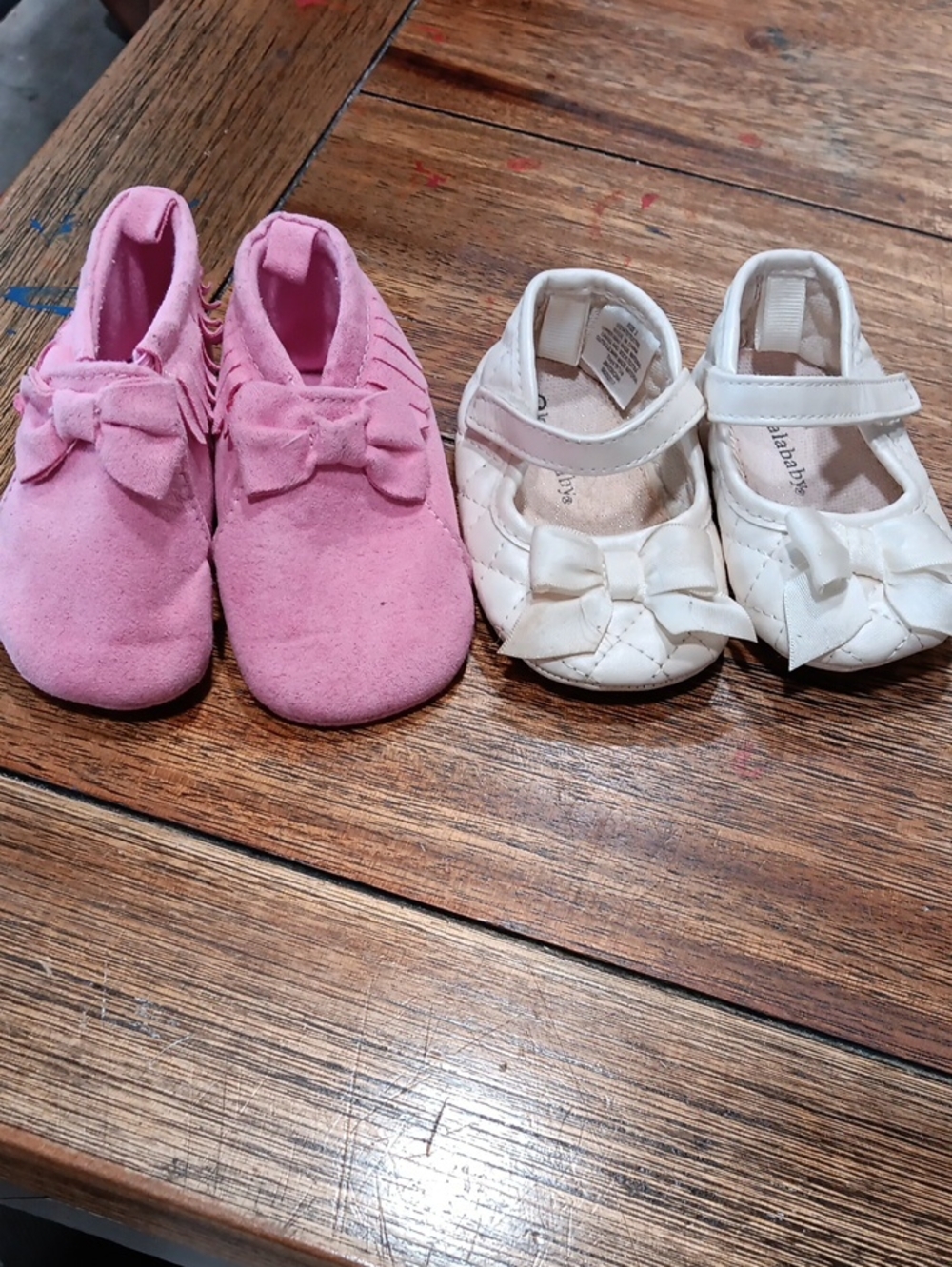 Baby Girls Pink Bow Soft Sole Booties White Bow Soft Sole Shoes
